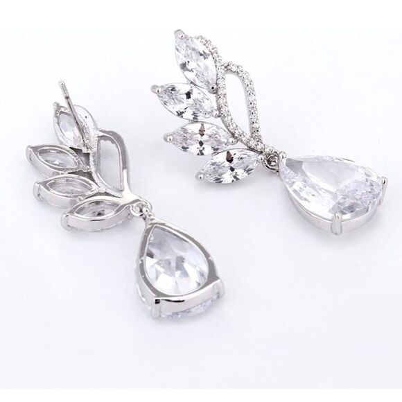 Rhinestone Bride Statement Earrings - Picture 4 of 5